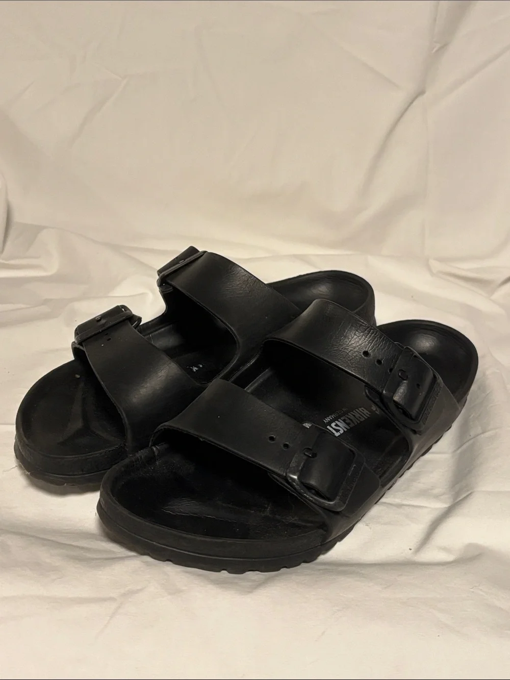 Birkenstock Men's Black Two-Strap Adjustable Slide Sandals